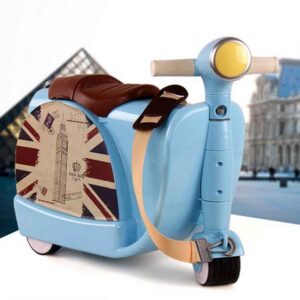 Kids Riding Scooter Creative Design Of British Culture